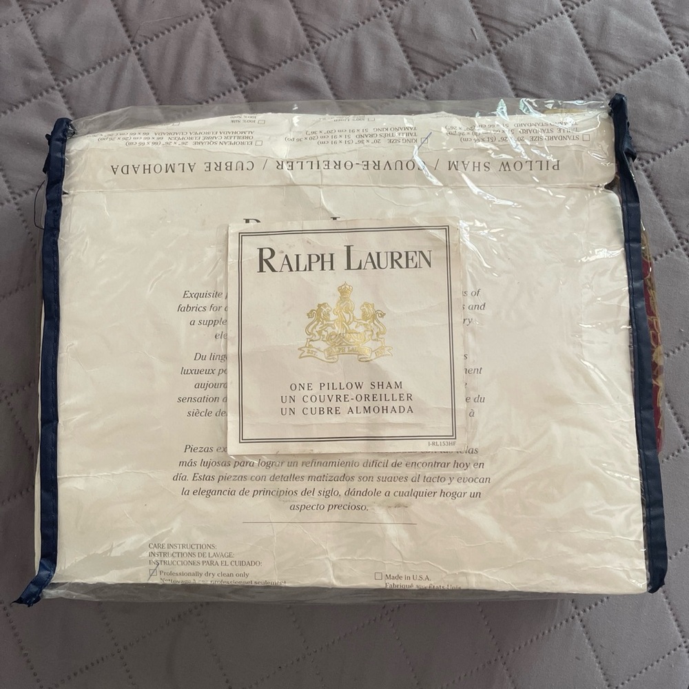Ralph Lauren Rosellini Jardiniere Paisley Red Sateen KING Sham NOS in Package